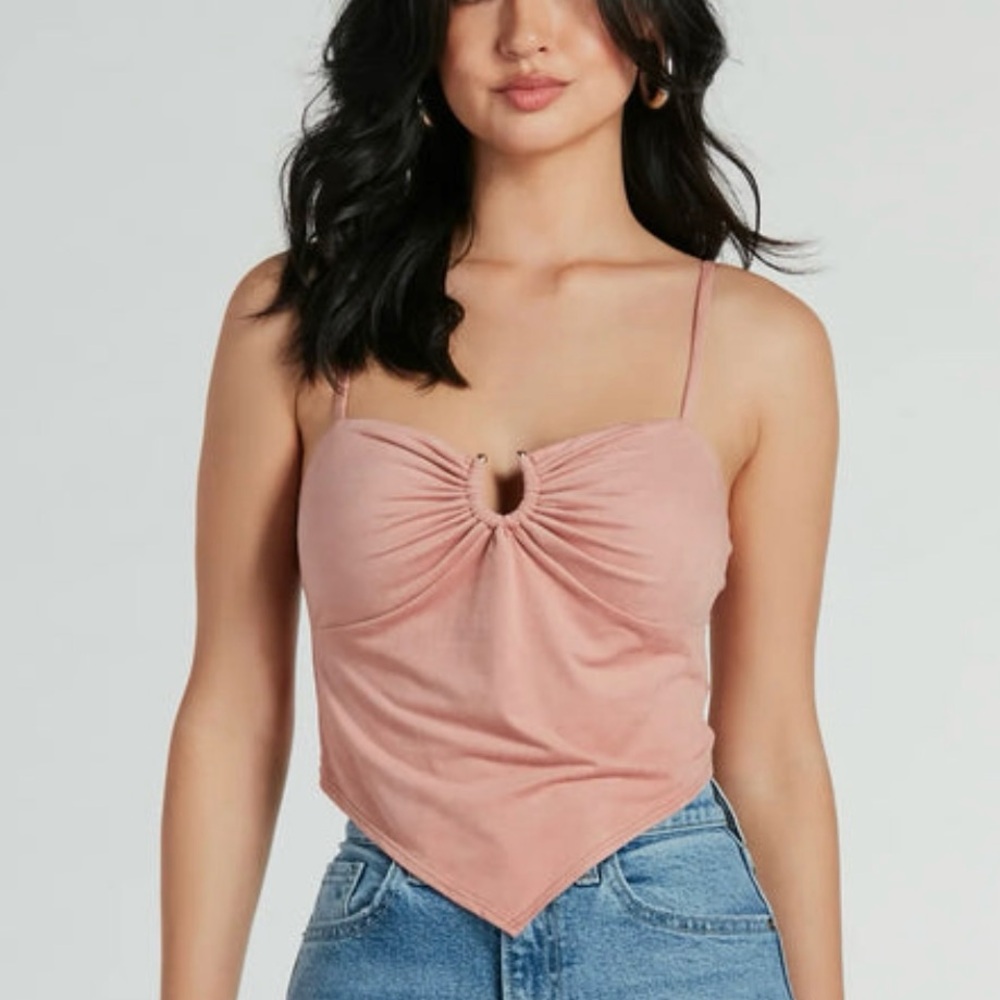 Windsor Faux Suede Crop Top
